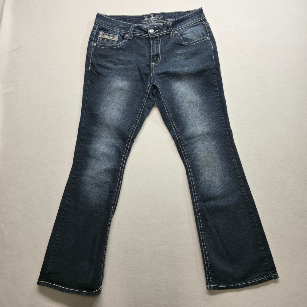 Love Indigo Women's Denim Bootcut Mid Rise Jeans Size 10P (30X29)
